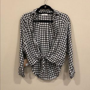 Flannel crop cardigan